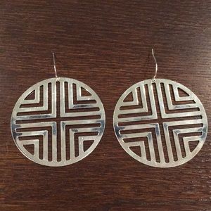 Geometric silver earrings